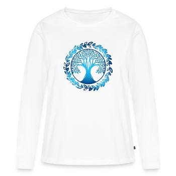 Arbre - T-shirt manches longues Premium bio Femme - blanc - Devant - Julia (174cm)