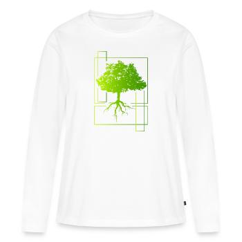 Arbre - T-shirt manches longues Premium bio Femme - blanc - Devant - Julia (174cm)