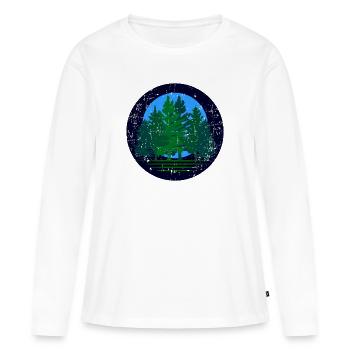 Arbre - T-shirt manches longues Premium bio Femme - blanc - Devant - Julia (174cm)