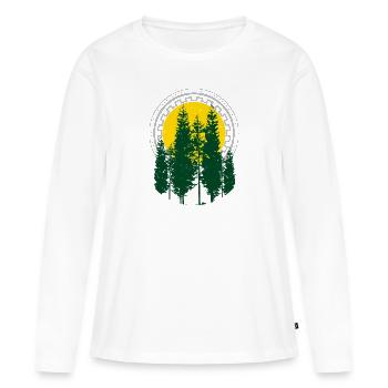 Arbre - T-shirt manches longues Premium bio Femme - blanc - Devant - Julia (174cm)