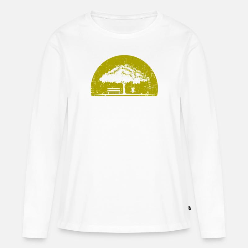Baum - Frauen Premium Bio Langarmshirt - Weiß