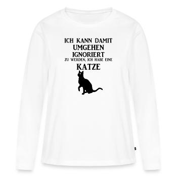 Katze Spruch Lustig Catlove - Frauen Premium Bio Langarmshirt - Weiß - Vorne - Julia (174cm)