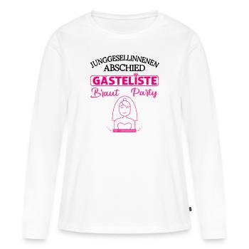 Gästebuch Junggesellinnenabschied Team Braut - Frauen Premium Bio Langarmshirt - Weiß - Vorne - Julia (174cm)