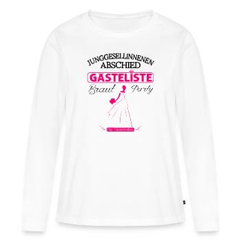 Gästebuch Junggesellinnenabschied Team Braut - Frauen Premium Bio Langarmshirt - Weiß - Vorne - Julia (174cm)