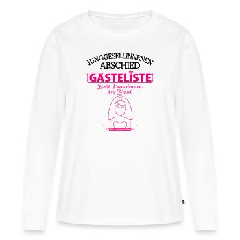 Gästebuch Junggesellinnenabschied Team Braut - Frauen Premium Bio Langarmshirt - Weiß - Vorne - Julia (174cm)