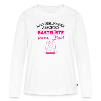Gästebuch Junggesellinnenabschied Team Braut - Frauen Premium Bio Langarmshirt - Weiß - Vorne - Julia (174cm)