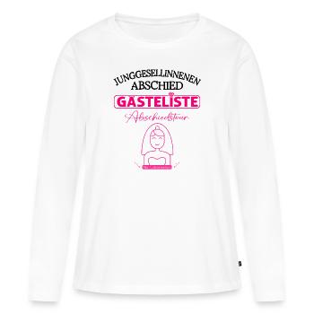 Gästebuch Junggesellinnenabschied Team Braut - Frauen Premium Bio Langarmshirt - Weiß - Vorne - Julia (174cm)