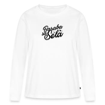 Balkan Jugo disant baraba sa sela - Balkans - T-shirt manches longues Premium bio Femme - blanc - Devant - Julia (174cm)