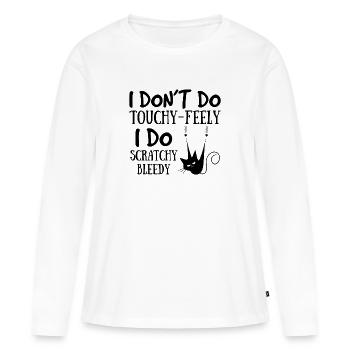 Funny saying evil cat I scratch children's kitten - Women's Premium Organic Long Sleeve Shirt - white - Front - Julia (174cm)