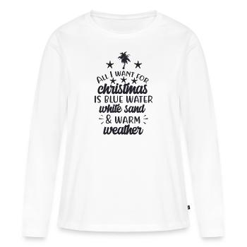 Christmas - Warm Water - White Sand - Warmth - Women's Premium Organic Long Sleeve Shirt - white - Front - Julia (174cm)