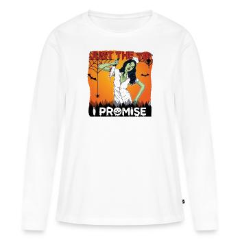Happy Halloween Grusel Monster Spuk Horror Schreck - Frauen Premium Bio Langarmshirt - Weiß - Vorne - Julia (174cm)