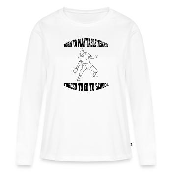 Joueurs de tennis de table Battes de tennis de table Tennis de table - T-shirt manches longues Premium bio Femme - blanc - Devant - Julia (174cm)