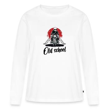 old school - T-shirt manches longues Premium bio Femme - blanc - Devant - Julia (174cm)