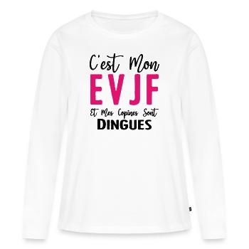 C'est mon EVJF et mes copines sont dingues - evjf - T-shirt manches longues Premium bio Femme - blanc - Devant - Julia (174cm)