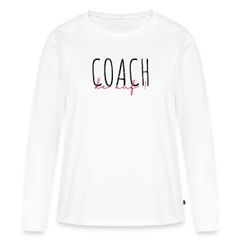 Coach / Coaching / Entraineur / Sport - T-shirt manches longues Premium bio Femme - blanc - Devant - Julia (174cm)