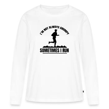 Jogger cardio fit jogging course d’entraînement - T-shirt manches longues Premium bio Femme - blanc - Devant - Julia (174cm)