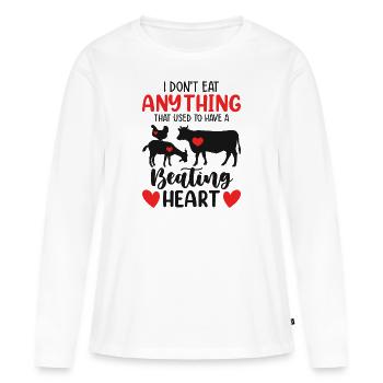 I Don't Eat What Used To Have A Beating Heart - Women's Premium Organic Long Sleeve Shirt - white - Front - Julia (174cm)