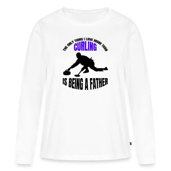 Curling Stone Curl Cadeau Curler Curling Stone - T-shirt manches longues Premium bio Femme - blanc - Devant - Julia (174cm)