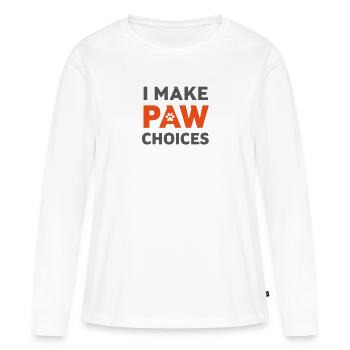 Ich treffe Pfotenentscheidungen, ich treffe schlechte Entscheidungen Hundeliebhaber - Frauen Premium Bio Langarmshirt - Weiß - Vorne - Julia (174cm)