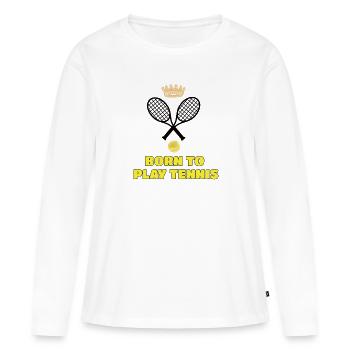 Tennis - T-shirt manches longues Premium bio Femme - blanc - Devant - Julia (174cm)