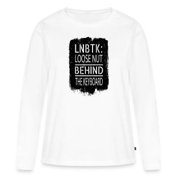 Happy Anonymous Mask Gamer Idée Cadeau Cadeau - T-shirt manches longues Premium bio Femme - blanc - Devant - Julia (174cm)
