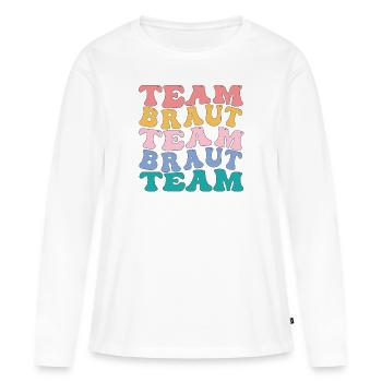 Hippie Team Braut Tshirt JGA - Frauen Premium Bio Langarmshirt - Weiß - Vorne - Julia (174cm)