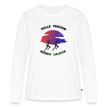 Tolle Frauen gehen laufen - Frauen Premium Bio Langarmshirt - Weiß - Vorne - Julia (174cm)
