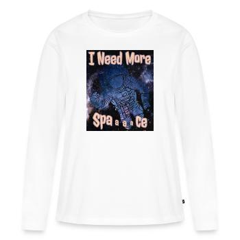 Ich brauche mehr Weltraum lustigen Astronauten - Frauen Premium Bio Langarmshirt - Weiß - Vorne - Julia (174cm)