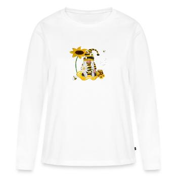 Cute Valentine Bee Gonk Gnome - Women's Premium Organic Long Sleeve Shirt - white - Front - Julia (174cm)