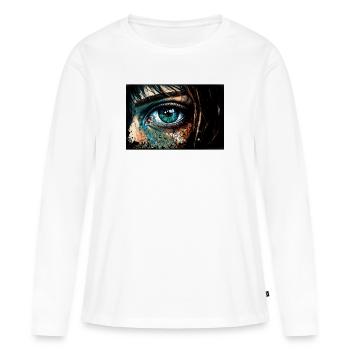Eyes The Window to the Soul Manga Anime Art - T-shirt manches longues Premium bio Femme - blanc - Devant - Julia (174cm)