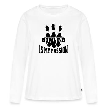 Bowling Kegelverein Bowler Kegeln Bowlingverein - T-shirt manches longues Premium bio Femme - blanc - Devant - Julia (174cm)