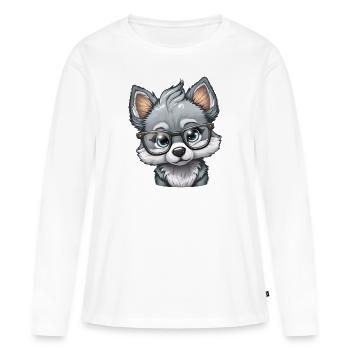 Cute little wolf - Women's Premium Organic Long Sleeve Shirt - white - Front - Julia (174cm)