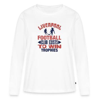 EXISTE POUR GAGNER DES TROPHÉES - T-shirt manches longues Premium bio Femme - blanc - Devant - Julia (174cm)