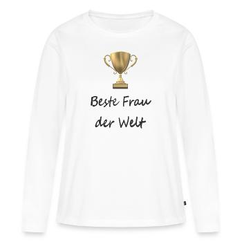Beste Frau der Welt - Frauen Premium Bio Langarmshirt - Weiß - Vorne - Julia (174cm)