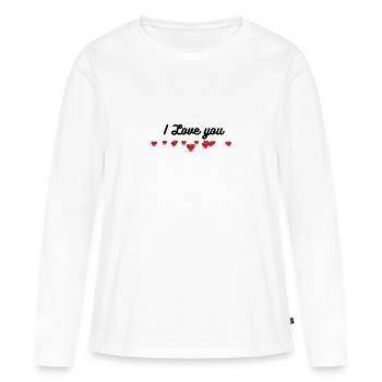 Je t'aime - T-shirt manches longues Premium bio Femme - blanc - Devant - Julia (174cm)