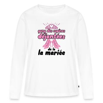 Gang des copines déjantées de la mariée 2 evjf - T-shirt manches longues Premium bio Femme - blanc - Devant - Julia (174cm)