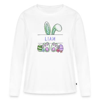 Lapin de Pâques, lapin, mignon - Liam - T-shirt manches longues Premium bio Femme - blanc - Devant - Julia (174cm)