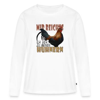 Hühner Huhn Liebhaber Bauernhof Hühnerstall - Frauen Premium Bio Langarmshirt - Weiß - Vorne - Julia (174cm)