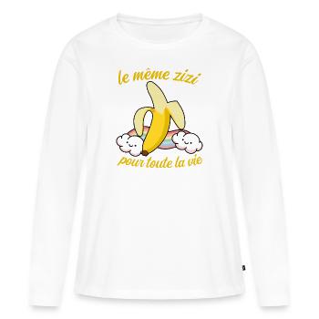 Le même zizi pour la vie future mariée evjf copine - T-shirt manches longues Premium bio Femme - blanc - Devant - Julia (174cm)