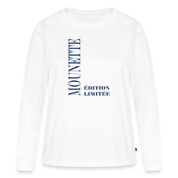 mounette - T-shirt manches longues Premium bio Femme - blanc - Devant - Julia (174cm)