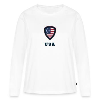 Emblem der Vereinigten Staaten - Frauen Premium Bio Langarmshirt - Weiß - Vorne - Julia (174cm)