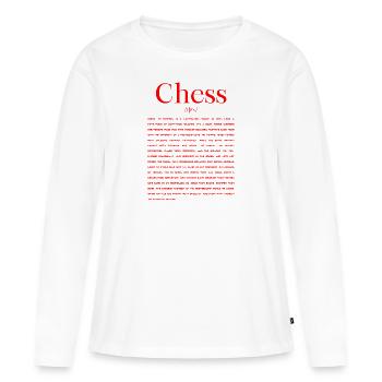 Définition des échecs - T-shirt manches longues Premium bio Femme - blanc - Devant - Julia (174cm)