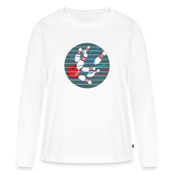 Skittles Club Bowling Skittles Bowler Bowling Club - T-shirt manches longues Premium bio Femme - blanc - Devant - Julia (174cm)