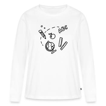 School enrollment - for all inquisitive people - Women's Premium Organic Long Sleeve Shirt - white - Front - Julia (174cm)