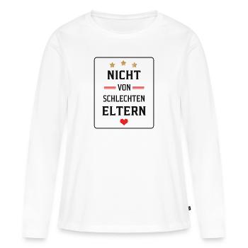 Nicht von schlechten Eltern - Frauen Premium Bio Langarmshirt - Weiß - Vorne - Julia (174cm)