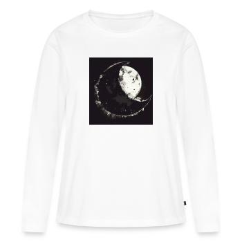 LA Lune - T-shirt manches longues Premium bio Femme - blanc - Devant - Julia (174cm)
