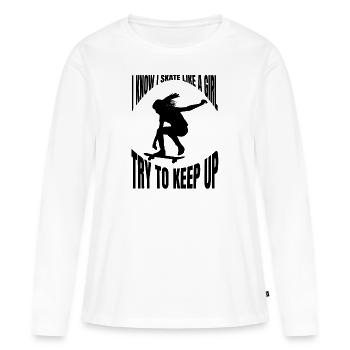 Skateboard Skater Skate Fan Skate Skateboarding - T-shirt manches longues Premium bio Femme - blanc - Devant - Julia (174cm)