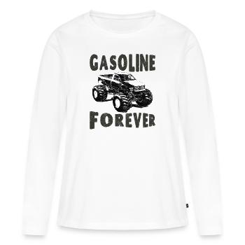 L’essence pour toujours - T-shirt manches longues Premium bio Femme - blanc - Devant - Julia (174cm)