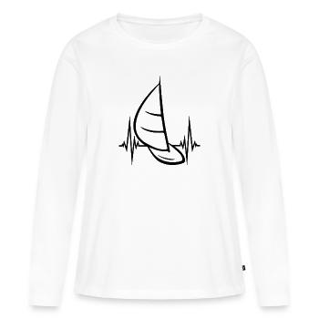 Segelboot Heartbeat Segelboot - Frauen Premium Bio Langarmshirt - Weiß - Vorne - Julia (174cm)