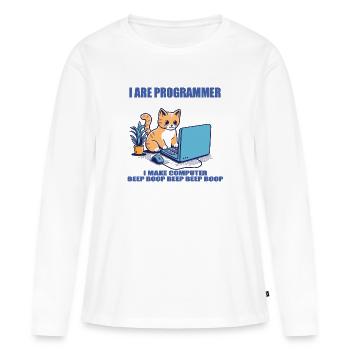 Ich bin Programmierer - Frauen Premium Bio Langarmshirt - Weiß - Vorne - Julia (174cm)